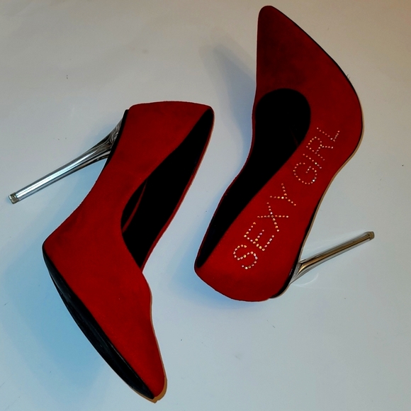 Red Crystal "Sexy Girl" High Heels 👠 - Picture 12 of 16